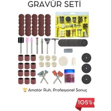 Marsilyan 105 Parça Profesyonel Çok Amaçlı Zımpara Taşlama Gravür Kesme Cilalama Uç Seti Dremel Uyumlu 722512