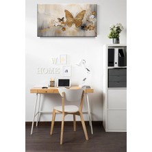 Lona Sanat Yağlı Boya Görünümlü Kelebek Kanvas Tablo Salon Oturma Yatak Odası Ofis Antre 0231