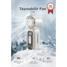 Torima Şarjlı El Vantilatörü Fener Özellikli Taşınabilir Mini Fan F65 Beyaz