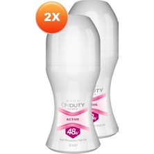 Avon Onduty Active Kadın Rollon 50 ml İkili Set 48 Saat Aktif Koruma Sağlayan Deodorant