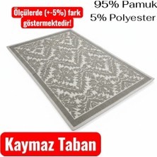 Nikar Home Pamuklu Kaymaz Taban Dikdörtgen Banyo Paspası – Yüksek Emici Pamuk Dokuma Halısı Banyo Mutfak Oturma Oda