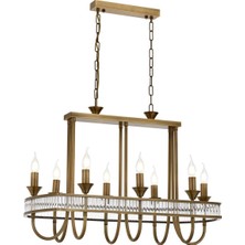 Avonni AV-1890-8E-YM Eskitme Kaplama Modern Avize E14 Metal Kristal H: 100 cm, WxD: 80x40 cm