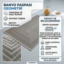 Nikar Home Pamuklu Kaymaz Taban Dikdörtgen Banyo Paspası – Yüksek Emici Pamuk Dokuma Halısı Banyo Mutfak Salon
