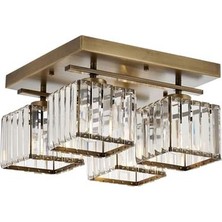 Avonni AV-1795-4E Eskitme Kaplama Modern Avize E27 Metal Kristal H: 22 cm, Ø: 40 cm