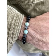 Padore Accessory Yıldız Metal Detaylı Renkli Doğal Taş Bileklik Unisex Kullanıma Uygun