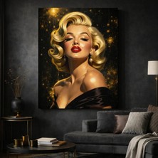 Lona Sanat “gold Detaylı Vintage Kadın Portresi – Premium Dekoratif Kanvas Tablo – Modern Salon Duvar Tablosu”