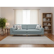 Rolivs Mokka Üçlü Koltuk – Bukle Kumaş Aqua | Modern Tasarım, Geniş Oturum, Konforlu Kullanım (Mkku1)