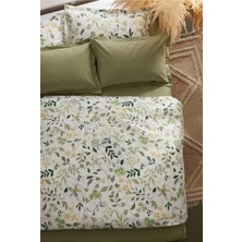 Nesco Yeşil Botanik %100 Pamuk 160X220 Tek Kişilik Nevresim Takımı + Lastikli Yeşil Çarşaf + 2 Yastık