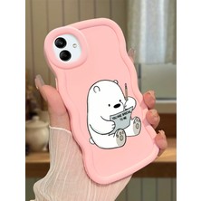 HONTINGA Samsung Galaxy M13 Uyumlu Kılıfı Düşüme Önleyici Basitlik Anti Düşme Darbeye Dayanıklı Basit Pembe Yumuşak Silikon Telefon Kılıfı Ayı Desen K9-0096