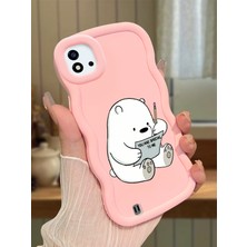 HONTINGA Realme C11 2021 Uyumlu Kılıfı Düşüme Önleyici Basitlik Anti Düşme Darbeye Dayanıklı Basit Pembe Yumuşak Silikon Telefon Kılıfı Ayı Desen K9-0096