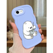 HONTINGA iPhone 6s Plus Uyumlu Kılıfı Düşüme Önleyici Basitlik Anti Düşme Darbeye Dayanıklı Basit Mavi Yumuşak Silikon Telefon Kılıfı Ayı Desen K9-0096
