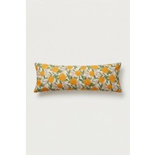 Nesco Portakal Meyve Desenli 50X150 Uzun Yastık Kılıfı %100 Pamuk Dekoratif Kırlent Kılıfı Sadece Kılıf