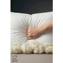 Nesco 2 Adet %100 Yün Dolgulu 50X70 Baş Yastığı | %100 Pamuk Dış Yüzeyli Organik Yastık 50X70 1.5 kg