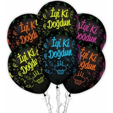Keskin Sound Çepeçevre Iyi Ki Doğdun Baskılı Siyah Balon
