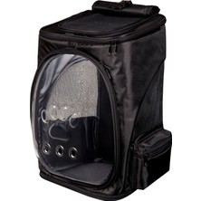 Enipaty Astronot Taşıma Çantası Büyük Kedi ve Köpekler İçin Siyah Renkli Fileli Tasarım