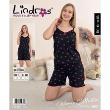 Lindros BR-01680 Kadın Ip Askılı Bürümcük Şortlu Takım