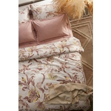 Nesco Pudra Çiçek %100 Pamuk 160X200 Tek Kişilik Nevresim Takımı + Lastikli Pudra Çarşaf + 2 Yastık