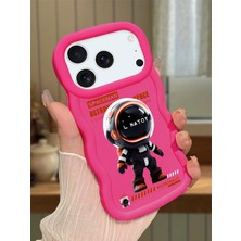 HONTINGA iPhone 17 Pro Max Uyumlu Kılıfı Düşüme Önleyici Basitlik Anti Düşme Darbeye Dayanıklı Basit Kırmızı Yumuşak Silikon Telefon Kılıfı Astronot Desen K9-0098