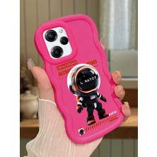 HONTINGA Poco X5 Pro 5g Uyumlu Kılıfı Düşüme Önleyici Basitlik Anti Düşme Darbeye Dayanıklı Basit Kırmızı Yumuşak Silikon Telefon Kılıfı Astronot Desen K9-0098