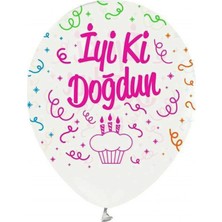 Keskin Sound Çepeçevre Iyi Ki Doğdun Baskılı Beyaz Balon