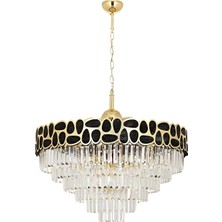 Avonni AV-1823-S80 Sarı Kaplama Modern Avize E27 Metal Kristal H: 115 cm, Ø: 80 cm