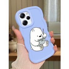 HONTINGA Poco X5 Pro 5g Uyumlu Kılıfı Düşüme Önleyici Basitlik Anti Düşme Darbeye Dayanıklı Basit Mavi Yumuşak Silikon Telefon Kılıfı Ayı Desen K9-0096