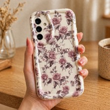 MobaxAksesuar Samsung Galaxy A16 Kılıf Küçük Çiçek Dallar Desenli Parlak Silikon Kapak Bs1