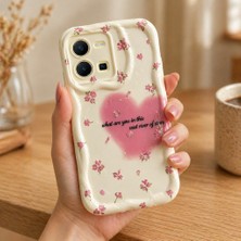MobaxAksesuar Vivo Y35 / Y22 Kılıf Kamera Çıkıntılı Renkli Çiçek Kabartmalı Silikon Kapak Bs1