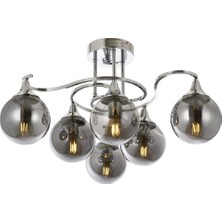 Avonni AV-1761-6K Krom Kaplama Modern Avize E27 Metal Cam H: 20 cm, Ø: 60 cm