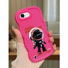 HONTINGA iPhone 6s Plus Uyumlu Kılıfı Düşüme Önleyici Basitlik Anti Düşme Darbeye Dayanıklı Basit Kırmızı Yumuşak Silikon Telefon Kılıfı Astronot Desen K9-0098