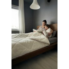 Nesco Yıkanabilir %100 Organik Yün Yorgan Tek Kişilik | 160X220 cm | Isı Dengesi Sağlayan Doğal Yorgan