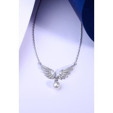 INNUENDO JEWELRY 925 Ayar Gümüş Melek Kanadı Inci Kolye