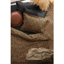 Nesco Tek Kişilik 160X220 Leopar Desenli Nevresim Takımı 100X200 Lastikli Çarşaflı 2 Yastıklı