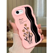HONTINGA iPhone 6s Plus Uyumlu Kılıfı Düşüme Önleyici Basitlik Anti Düşme Darbeye Dayanıklı Basit Pembe Yumuşak Silikon Telefon Kılıfı Çiçek Desen K9-0099