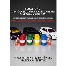 Almalions 1/64 Ölçek Diaroma Trafik Garaj Aksesuarları Variller