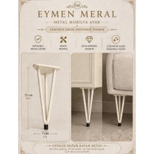 Eymen Meral Aksesuar 15CM Kirli Beyaz Lüx Metal Ayak Içi Dolu Olup Sağlam ve Kaliteli Şık Bir Ayaktır Koltuk Mobilya Şifonyer Komidin Tv Ünitesi ve Bazalara Uyumludur (Vidalar Dahildir) 15 ve 20 cm Seçenekleri Vardır