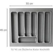 Lider Çekmece İçi Kaşıklık  55X49  Gri