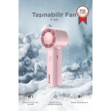 Torima Şarjlı El Vantilatörü Fener Özellikli Taşınabilir Mini Fan F64 Pembe