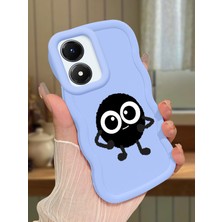 HONTINGA Vivo Y02S Uyumlu Kılıfı Düşüme Önleyici Basitlik Anti Düşme Darbeye Dayanıklı Basit Mavi Yumuşak Silikon Telefon Kılıfı Karikatür Desen K9-0094