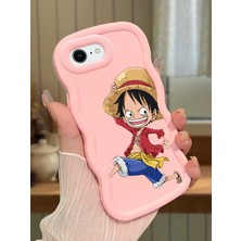 HONTINGA iPhone 6s Plus Uyumlu Kılıfı Düşüme Önleyici Basitlik Anti Düşme Darbeye Dayanıklı Basit Pembe Yumuşak Silikon Telefon Kılıfı Luffy Desen K9-0100