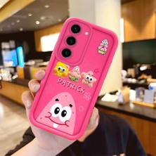 HONTINGA Samsung Galaxy S23 ile Uyumlu Kılıfı Düşüme Önleyici Basitlik Anti Düşme Kamera Korumali Şirin Sünger Bob Desen Gül Kırmızı Yumuşak Silikon Telefon Kılıfı Kadın ve Erkek Için Uygundur K8-0070