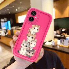 HONTINGA Tecno Camon 19 Neo ile Uyumlu Kılıfı Düşüme Önleyici Basitlik Anti Düşme Kamera Korumali Şirin Kedi Desen Gül Kırmızı Yumuşak Silikon Telefon Kılıfı Kadın ve Erkek Için Uygundur K8-0069