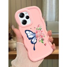 HONTINGA Poco X5 Pro 5g Uyumlu Kılıfı Düşüme Önleyici Basitlik Anti Düşme Darbeye Dayanıklı Basit Pembe Yumuşak Silikon Telefon Kılıfı Kelebek Desen K9-0095