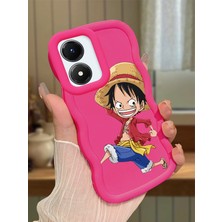 HONTINGA Vivo Y02S Uyumlu Kılıfı Düşüme Önleyici Basitlik Anti Düşme Darbeye Dayanıklı Basit Kırmızı Yumuşak Silikon Telefon Kılıfı Luffy Desen K9-0100