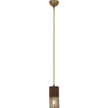 Avonni AV-1830-1E Eskitme Kaplama Modern Avize E27 Metal Ahşap H: 100 cm, Ø: 9 cm