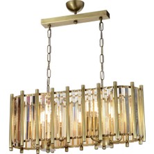 Avonni AV-65222-YM-E Eskitme Kaplama Modern Avize E14 Metal Kristal H: 75 cm, WxD: 65x22 cm