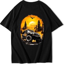 Brz Collection Unisex Oversize Jeep T-Shirt Siyah