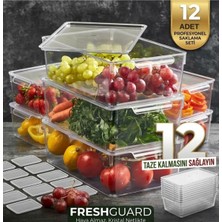 Eviniz Güzel 12 Adet Kapaklı Buzdolabı Düzenleyici Saklama Kabı Seti – 4.75 Litre Xl