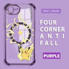 HONTINGA iPhone 17E ile Uyumlu Şeffaf Kılıfı Düşüme Önleyici Basitlik Anti Düşme Kamera Korumali Pikachu Desen Yumuşak Silikon Telefon Kılıfı Kadın ve Erkek Için Uygundur K3-0160