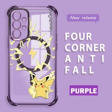 HONTINGA Samsung Galaxy A73 ile Uyumlu Şeffaf Kılıfı Düşüme Önleyici Basitlik Anti Düşme Kamera Korumali Pikachu Desen Yumuşak Silikon Telefon Kılıfı Kadın ve Erkek Için Uygundur K3-0160